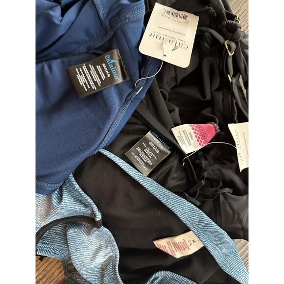 Catalina Tankini Swimsuit Set Lot Top size Small & Bottom Medium NWT Black Blue - Picture 5 of 5